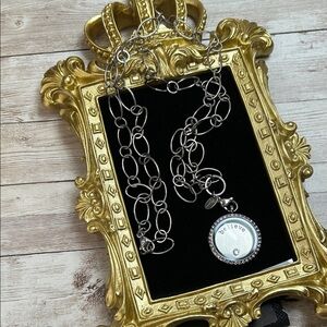 Origami Owl Silver Chain Necklace with Believe Shadow Box Pendant